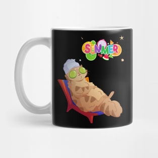 cat on vacation Mug